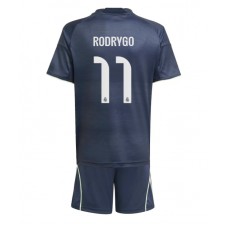 Real Madrid Rodrygo Goes #11 Bortedraktsett Barn 2025-26 Kortermet (+ korte bukser)